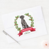 Holly Banner Black Labrador Retriever Kerstmis Vierkante Sticker (Envelop)