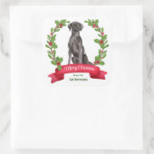 Holly Banner Black Labrador Retriever Kerstmis Vierkante Sticker (Tas)