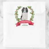 Holly Banner Cavalier King Charles Spaniel Holiday Vierkante Sticker (Tas)