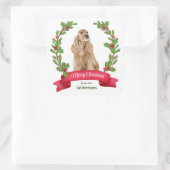 Holly Banner Cocker Spaniel Kerstmis Vierkante Sticker (Tas)