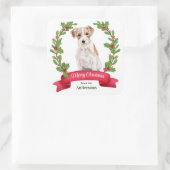 Holly Banner Jack Russell Kerstrier Vierkante Sticker (Tas)