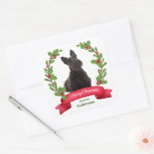 Holly Banner Scottish Terrier Dog Kerstmis Vierkante Sticker (Envelop)