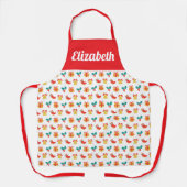 Holly Bell Christmas Stocking Pattern Aangepaste n Schort (Voorkant)