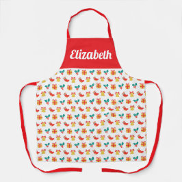 Holly Bell Christmas Stocking Pattern Aangepaste n Schort