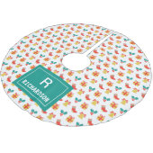 Holly Bell Stocking Pattern Monogram Familienaam Kerstboom Rok (Gekanteld)