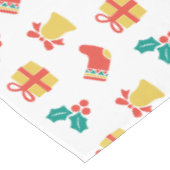 Holly Bell Stocking Rood Wit Groen Goud Kerstmis Tafelkleed (Gekanteld)