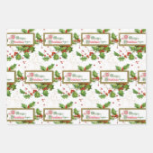 Holly, Bells en Stars Kerstmis Inpakpapier Vel (Voorkant 2)