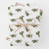 Holly, Bells en Stars Kerstmis Inpakpapier Vel (In situ)