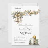 Holly Bells Golden Berries Winter Wedding Kaart (Voorkant)