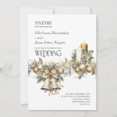 Holly Bells Gouden bessen Winter bruiloft details Kaart (Voorkant)