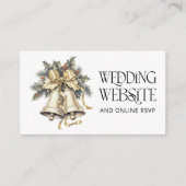 Holly Bells Kerst Bruiloft Website Online RSVP Informatiekaartje (Voorkant)