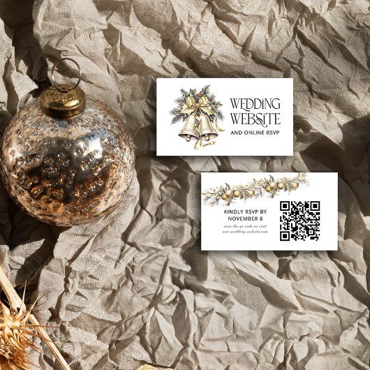 Holly Bells Kerst Bruiloft Website Online RSVP Informatiekaartje