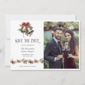 Holly Bells Winter Bruiloftsfoto Save The Date (Voorkant)