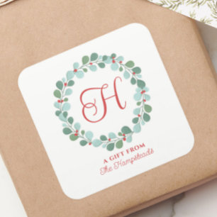 Holly Ber Christmas Vierkante Sticker