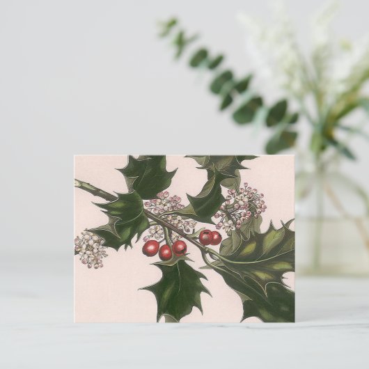 holly berrie briefkaart (Staand voorkant)