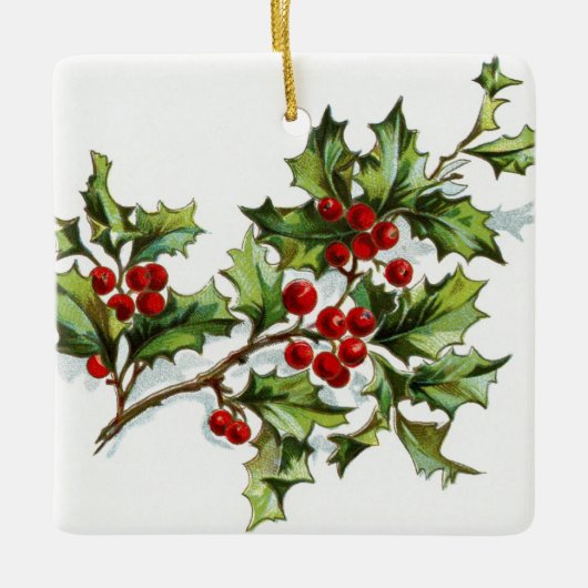 Holly Berries20150801 Keramisch Ornament (Voorkant)