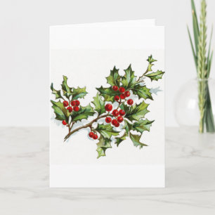 Holly Berries 001 Feestdagen Kaart
