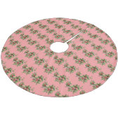 Holly berries 001 fleece kerstboom rok (Gekanteld)