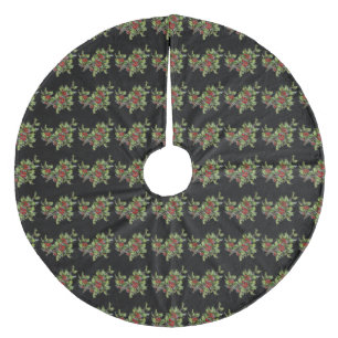 Holly berries 001 fleece kerstboom rok