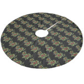 Holly berries 001 fleece kerstboom rok (Gekanteld)