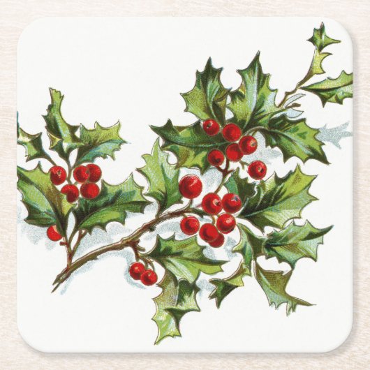Holly Berries 001 Kartonnen Onderzetters (Voorkant)