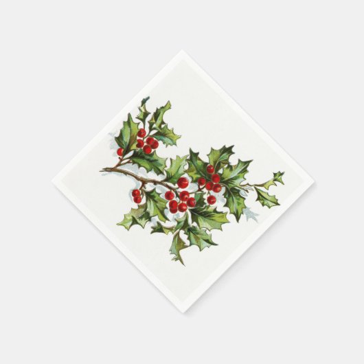 Holly Berries 001 Servetten (Hoek)