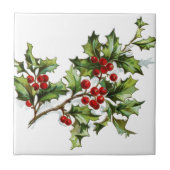 Holly Berries 001 Tegeltje (Voorkant)