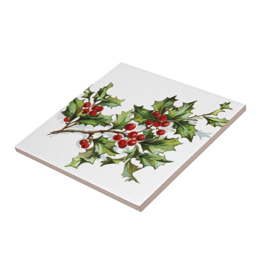 Holly Berries 001 Tegeltje (Zijkant)