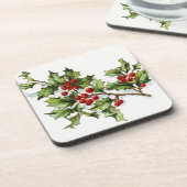 Holly Berries 002 Bier Onderzetter (Linkerzijde)