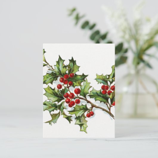 Holly Berries 002 Briefkaart (Staand voorkant)