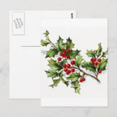 Holly Berries 002 Briefkaart (Voorkant / Achterkant)