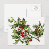 Holly Berries 002 Briefkaart (Voorkant / Achterkant)