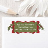 Holly Berries Adresetiketten voor kerstfeestdagen Etiket (Insitu)