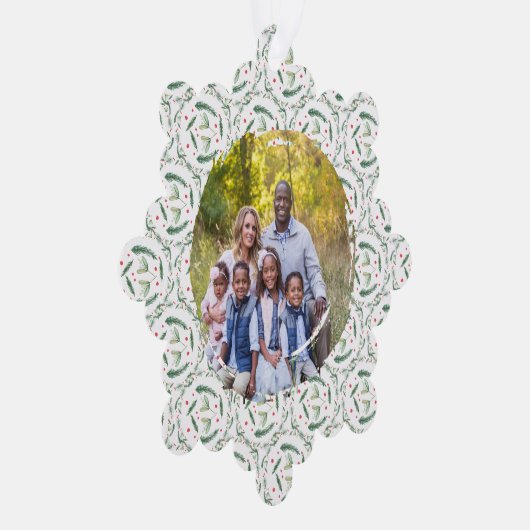 Holly Berries and branches Paper Ornament Card Kaart (Rechts)