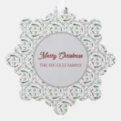 Holly Berries and branches Paper Ornament Card Kaart (Achterkant)