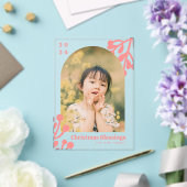 Holly Berries Arch Foto Roze Kerst Acryl Uitnodigingen (Insitu (Huwelijk))