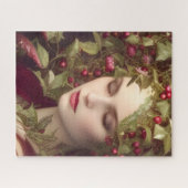 Holly Berries Beauful Woman Holiday Legpuzzel (Horizontaal)