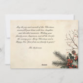  Holly Berries Beige Foto Kerst Feestdagenkaart (Achterkant)