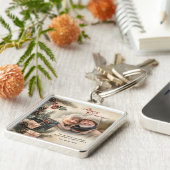  Holly Berries Beige Foto Kerst Sleutelhanger (Zijkant)