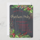 Holly Berries, Black Company Kerstparty Kaart (Voorkant)