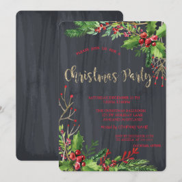 Holly Berries, Black Company Kerstparty Kaart
