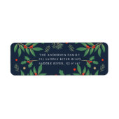 Holly Berries Bloem Retouradres Label (Voorkant)