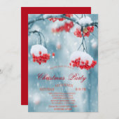 Holly Berries Branches Snow Kerstbedrijf Kaart (Voorkant / Achterkant)