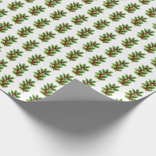 Holly & Berries Cadeaupapier (Hoek)