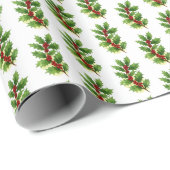 Holly & Berries Cadeaupapier (Rol Hoek)