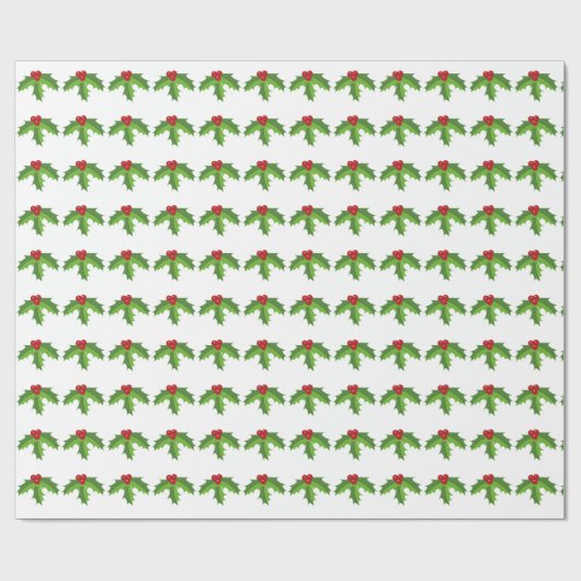 Holly Berries Cadeaupapier (Vlak)