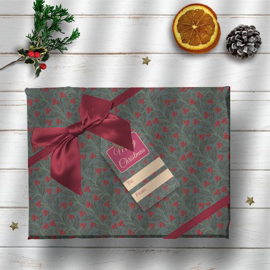 Holly Berries Cadeaupapier