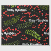 Holly Berries Cadeaupapier (Vlak)