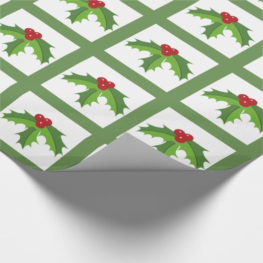 Holly Berries Cadeaupapier (Hoek)