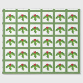 Holly Berries Cadeaupapier (Vlak)